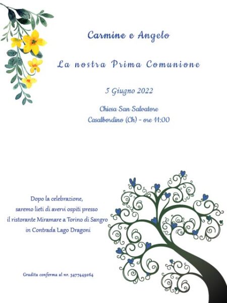 Invito prima comunione fratelli